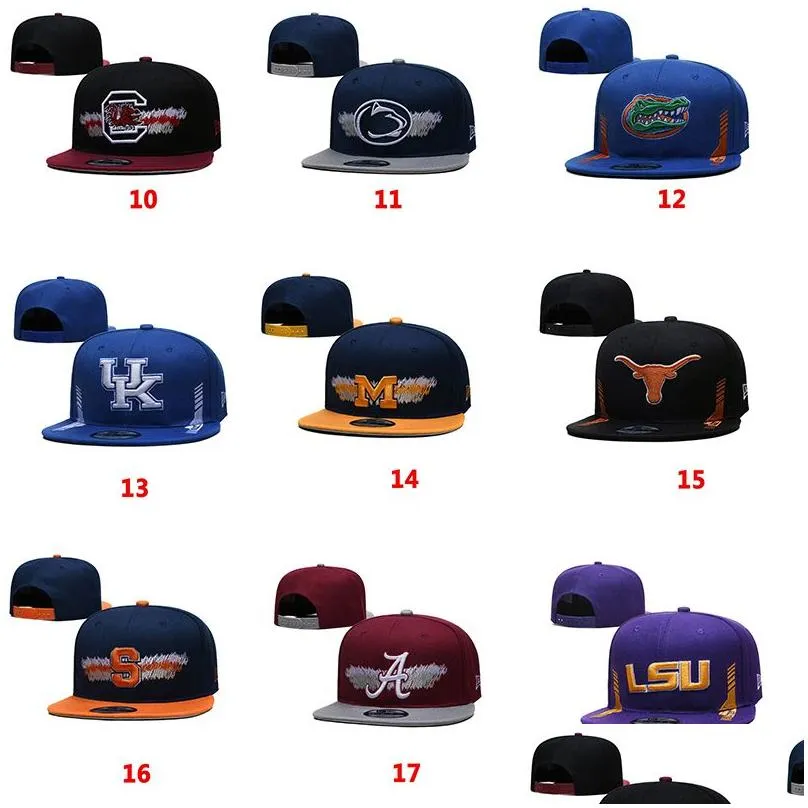 new ncaa snapback hat sun protection hats embroidered peaked cap