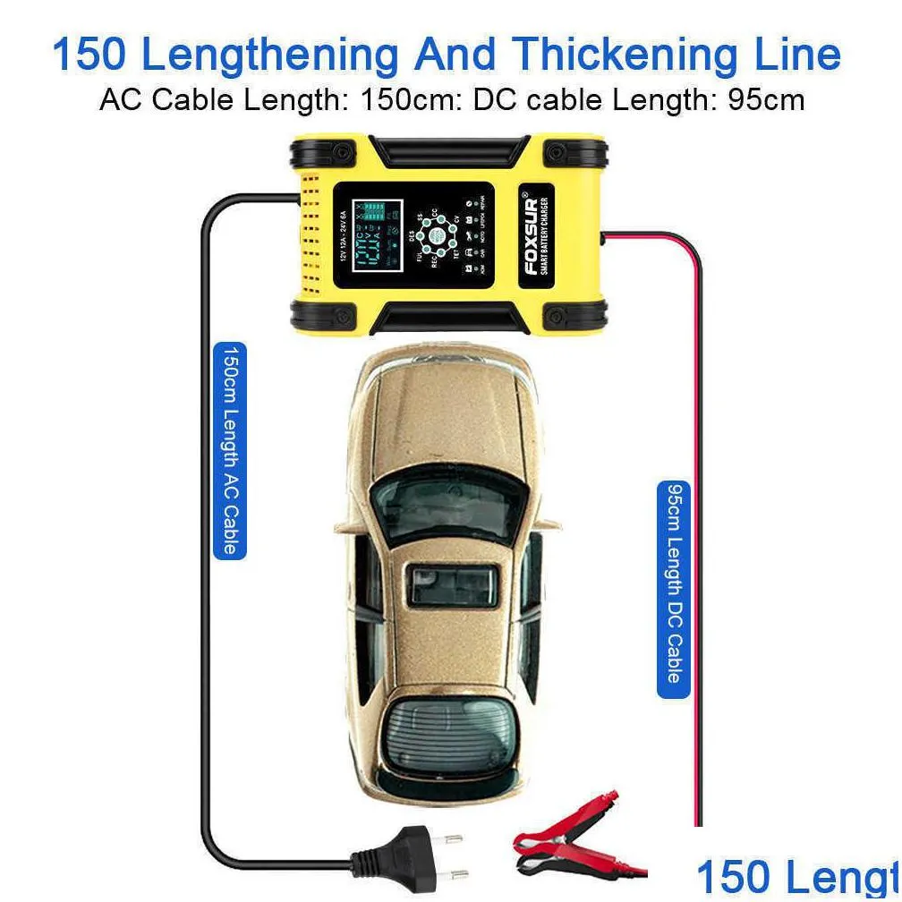 motorcycle car battery car  leadacid battery  lithium iron battery agm digital lcd display 12v/12a 7 stage 24v/6a