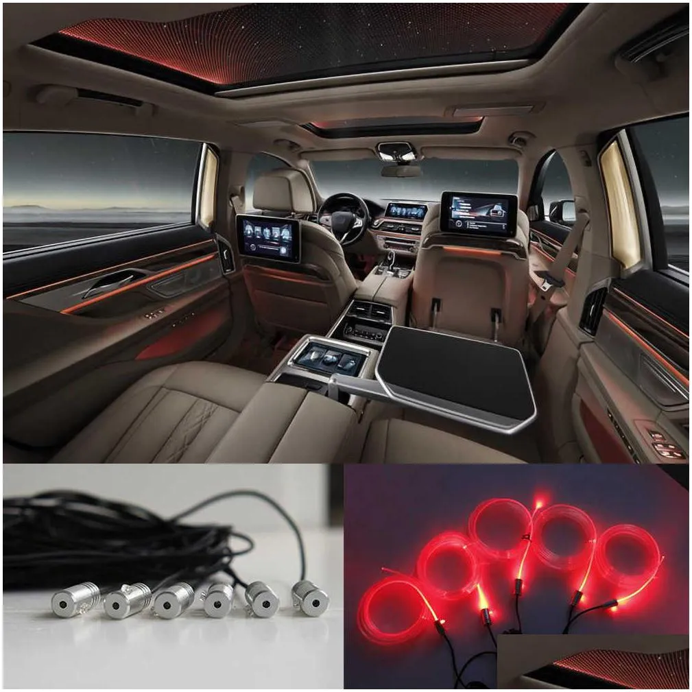  car atmosphere lights el neon wire strip light rgb multiple modes app sound control auto interior decorative ambient neon lamp