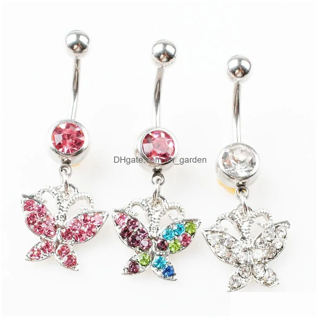 d0137 flower belly navel button ring mix colors