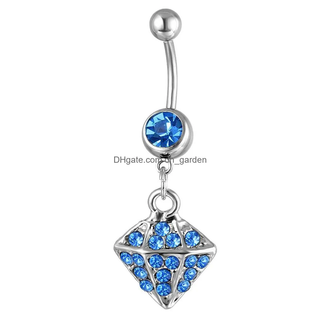 d0174 diamonds style belly navel button ring mix colors