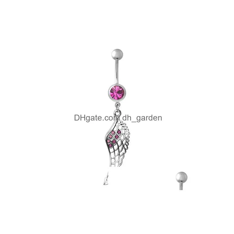 d0502 wing mix colors belly navel button ring