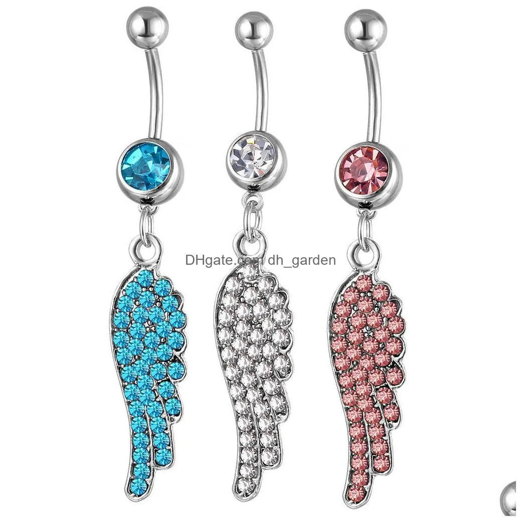 d0551b wing multicolor belly navel button ring