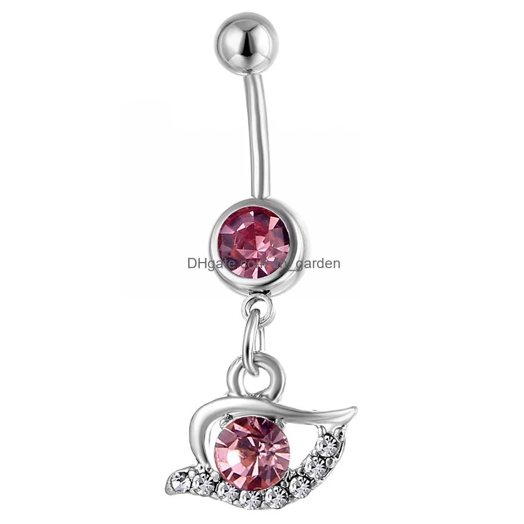 d0358 heart belly navel button ring clear color