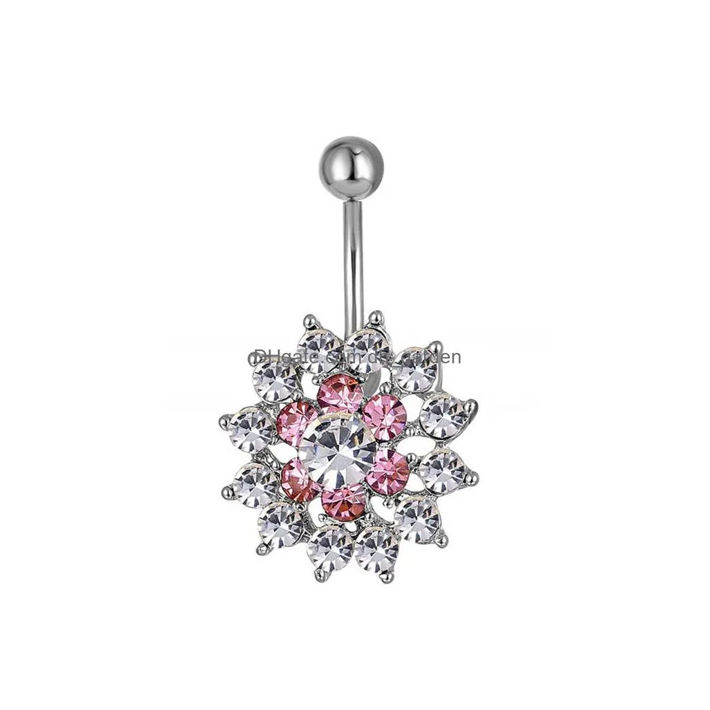 d0175 heart mix colors belly navel button ring