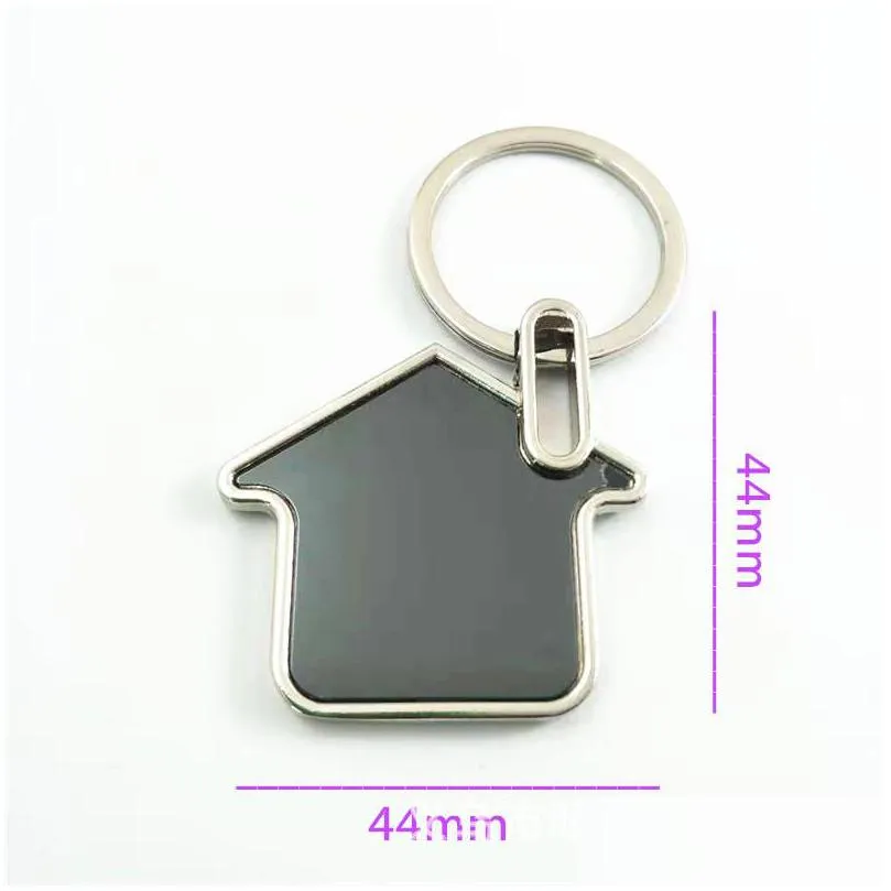 8 styles zinc alloy blank keychain car key chain pendant creative party diy gift keyring