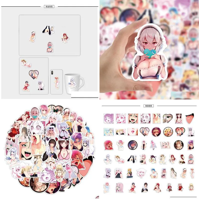 50pcs car sticker anime hentai sexy pinup bunny girl waifu decal stickers pack suitcase laptop car truck waterproof girl toys