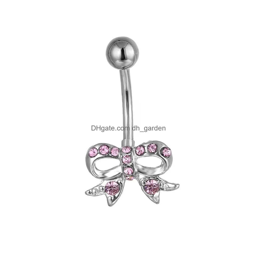 d0203 bowknot belly navel stud mix colors