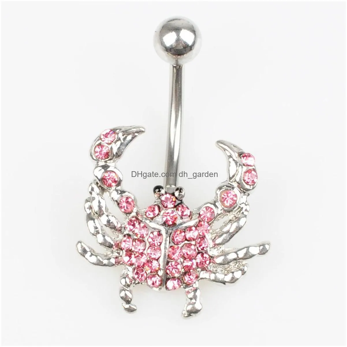 d07381 3 colors crab clear belly navel ring style piercing body jewelry