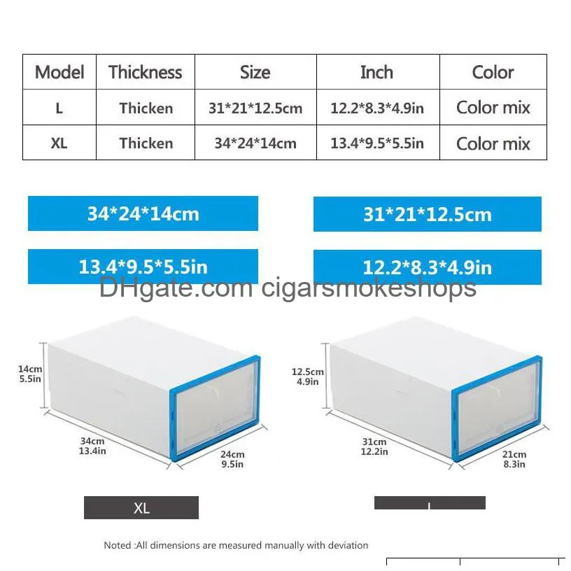 6pc transparent storage boxes thickened dustproof shoes organizer box can be superimposed combination shoe cabinet q1130