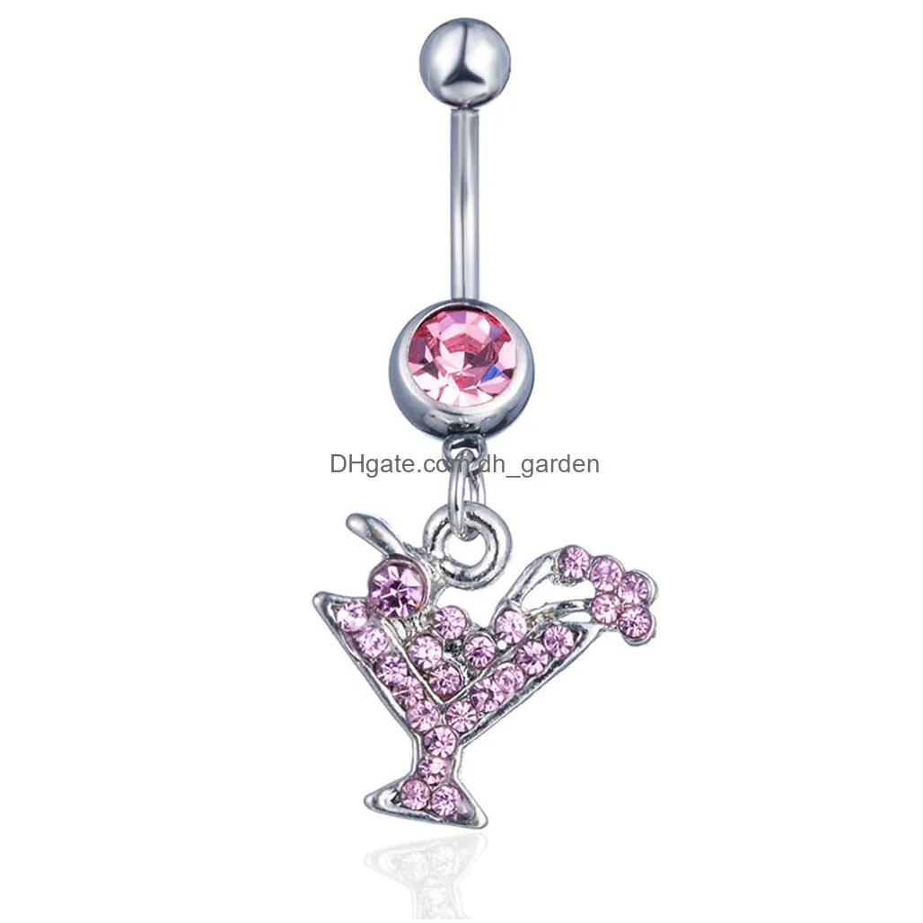 d0530 belly navel button ring dk.blue