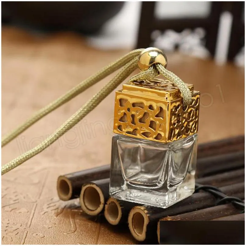 auto car hanging perfume pendant fragrance air freshener empty glass bottle decoration ornament car accessories interior car perfume