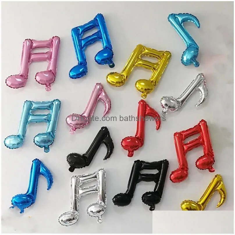 50pcs aluminum foil balloon musical notes birthday party supplies inflatable balls wedding decoration helium balloons 220523