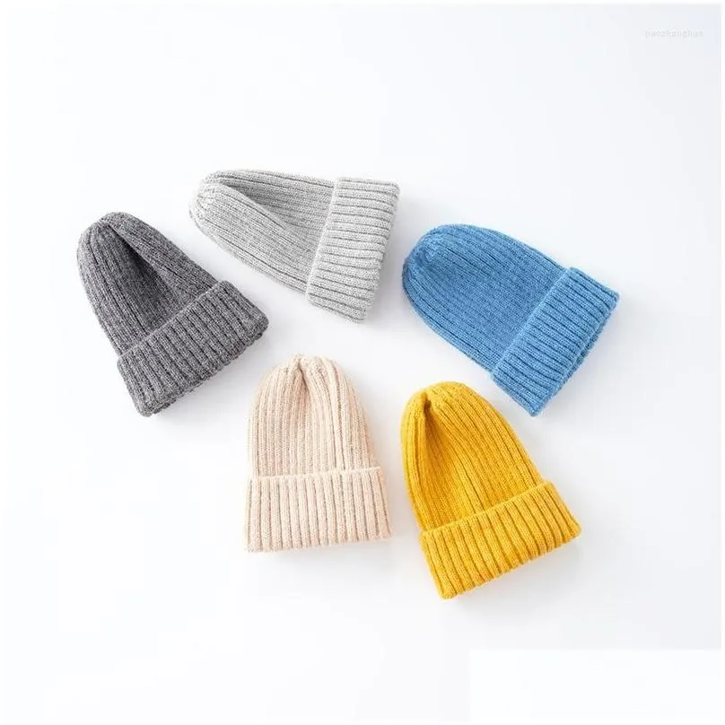 hair accessories winter autumn baby hat solid color soft warm knitting hats for 03 years boy girl children beanies bonnet toddler cap