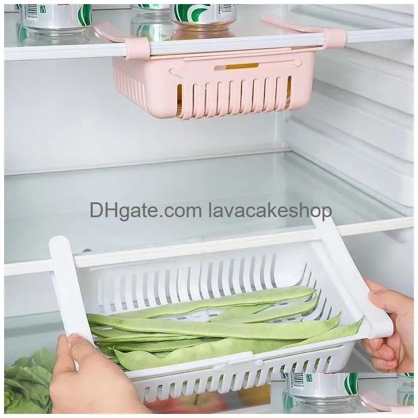 refrigerator telescopic storage basket