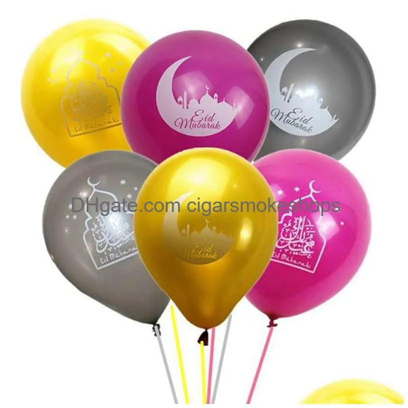 10pcs/lot ramadan kareem decoration gold sliver latex balloon for eid mubarak hajj ramadan party decor muslim event party favors y0923