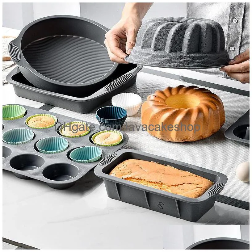12pcs/lot baking moulds round set cake mold bakingeggs tart steamed egg auxiliary food mold silicone muffin cup