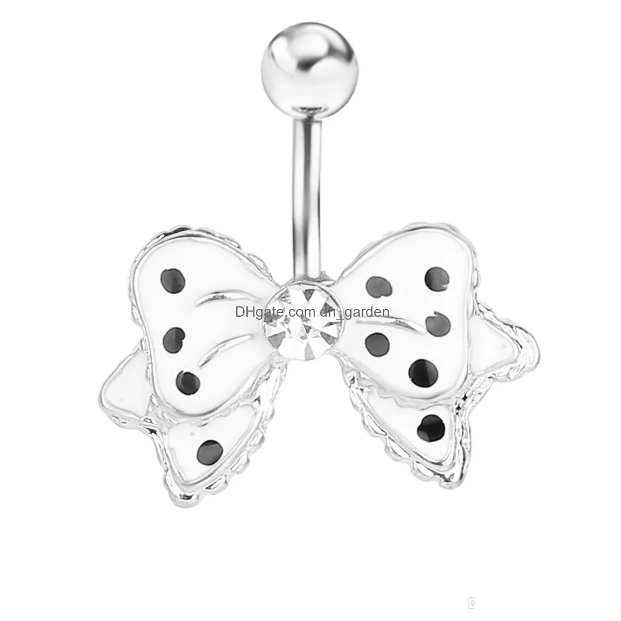 d00271 2 colors nice bowknot style 00201 belly button navel rings dangle accessories fashion charm rabbit cz 10pcs/lot