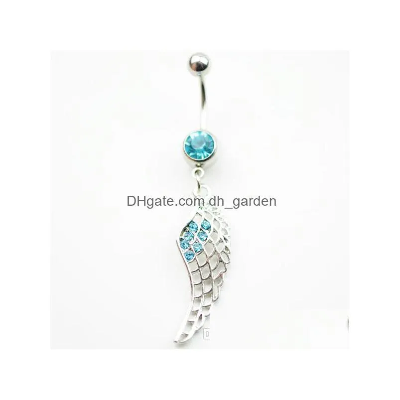 d0502 wing mix colors belly navel button ring