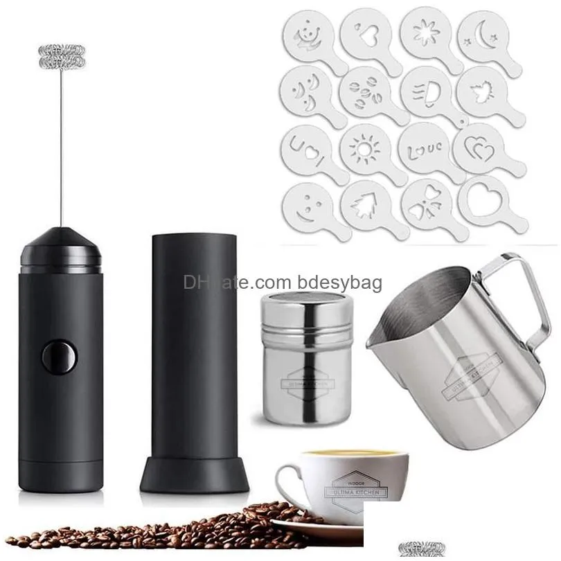 wholesale kitchen appliance egg tools mini handheld battery operated electric milk frother coffee mixer hand beater for coffee tea