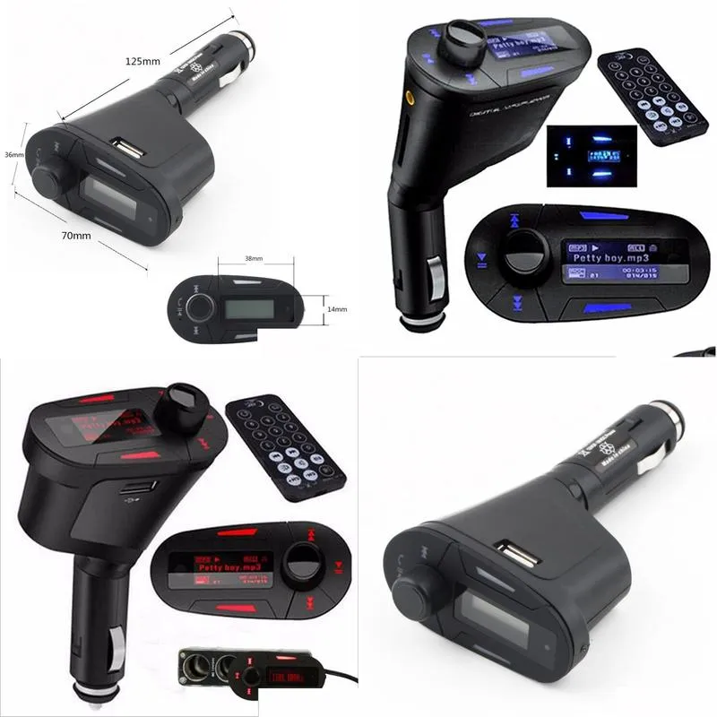  car mp3 player bluetooth kit fm transmitter modulator usb mmc lcd with remote selling