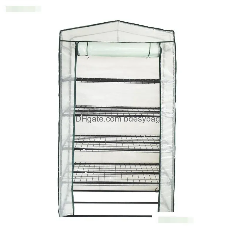 4 tier mini greenhouse for outdoor indoor with strong reinforced pe cover metal frame rollup zipper door weatherproof sturdy easy to assemble 40.16 x 19.29 x