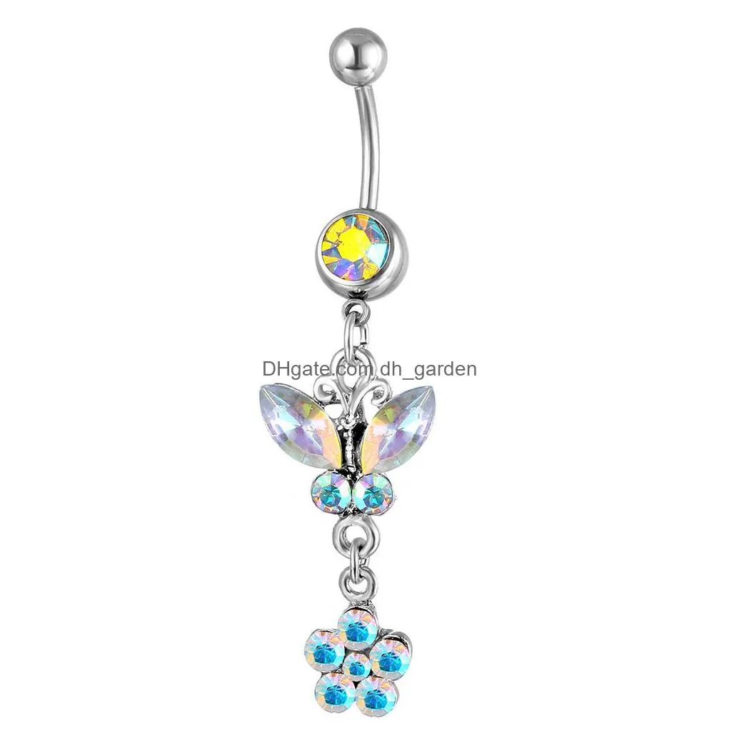 d0116 bowknot style belly navel button ring 4 colors 14ga 10mm length 20 pcs fashion piercing body jewelry