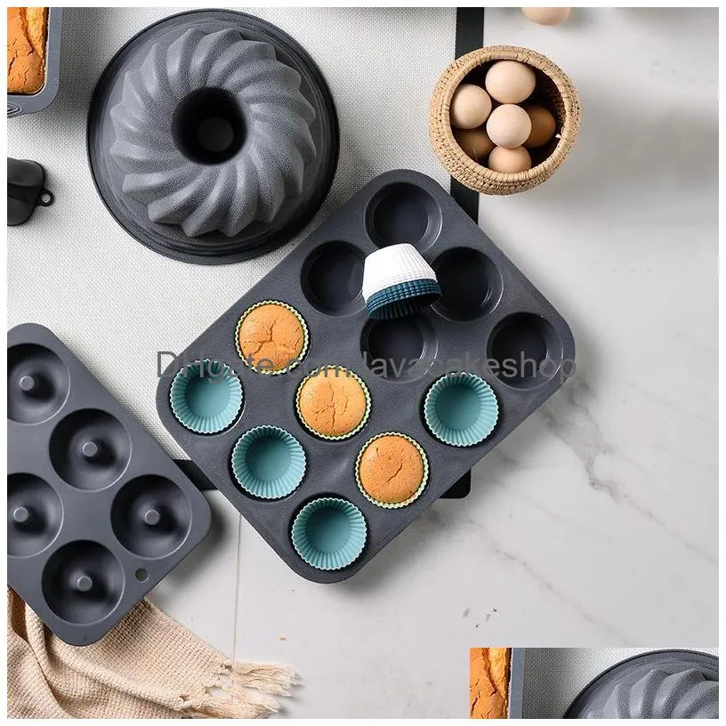 12pcs/lot baking moulds round set cake mold bakingeggs tart steamed egg auxiliary food mold silicone muffin cup