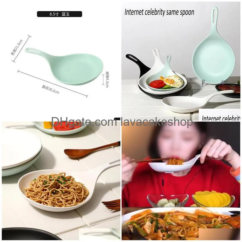 the same big spoon plate net red tableware handheld dish hot pot restaurant with handle