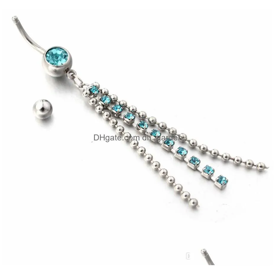 d0676 3 colors nice style belly ring clear color pink aqua.as imaged piercing body jewlery navel