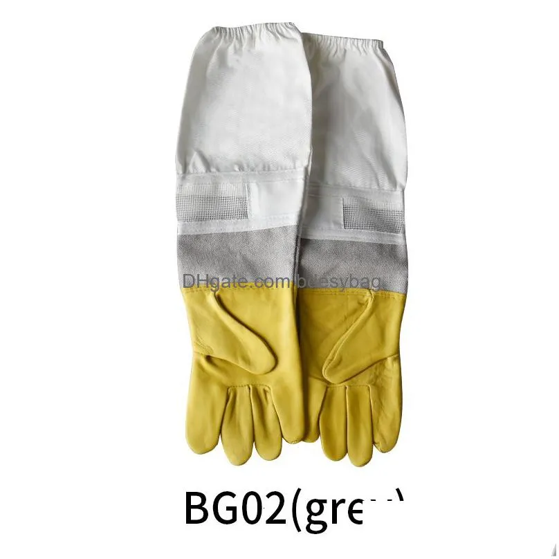 other garden supplies beekeeping equipments durable breathable bee gloves protect for beekeeper apiculture benefitbee yellow white