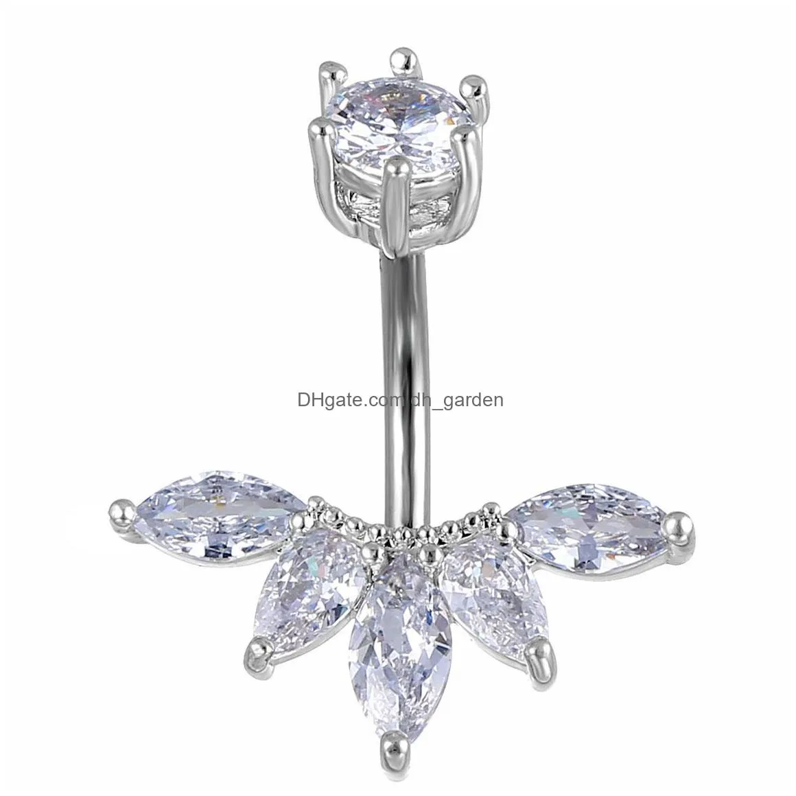 d1039 zircon belly navel ring clear colors