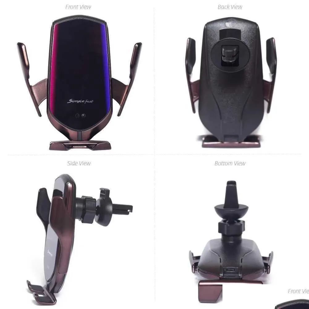 wireless car  r2 10w fast mount air vent gravity phone holder compatible for iphone samsung lg all qi devices