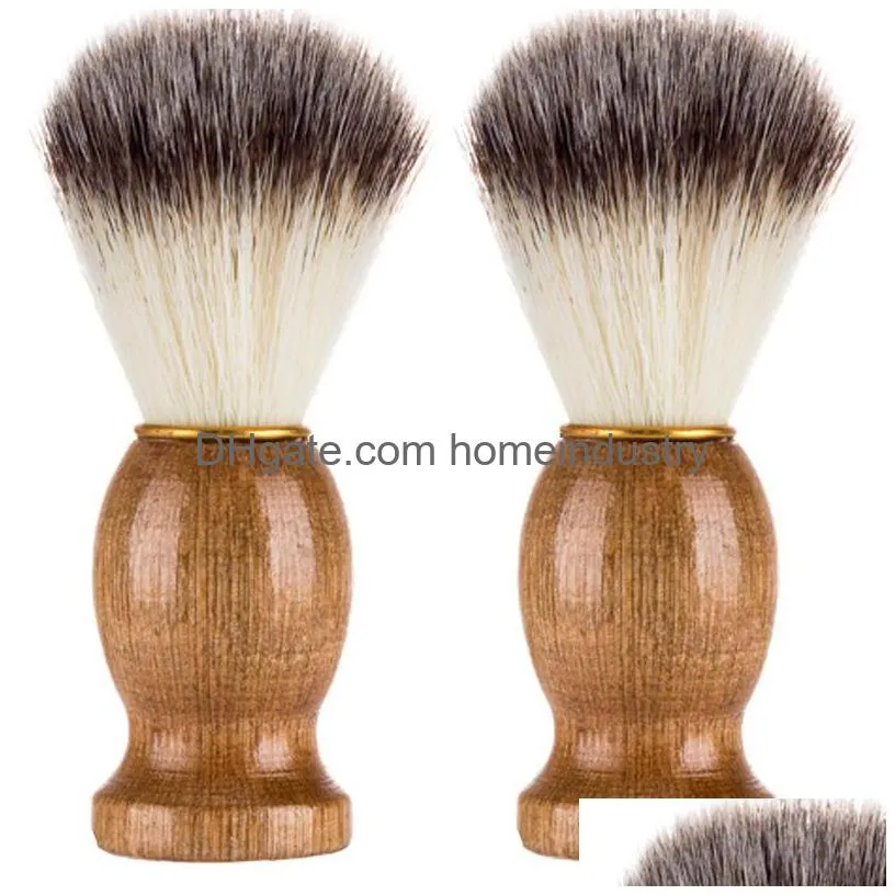 ecofriendly barber salon shaving brush wooden handle face beard cleaning men shave razor brushes clean appliance tools