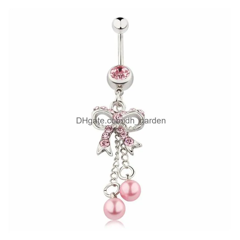 d0050 bowknot belly navel button ring mix colors