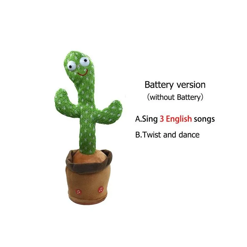 rc robot dancing cactus electron plush toy soft doll babies that can sing and dance voice interactive bled stark for kid 220914