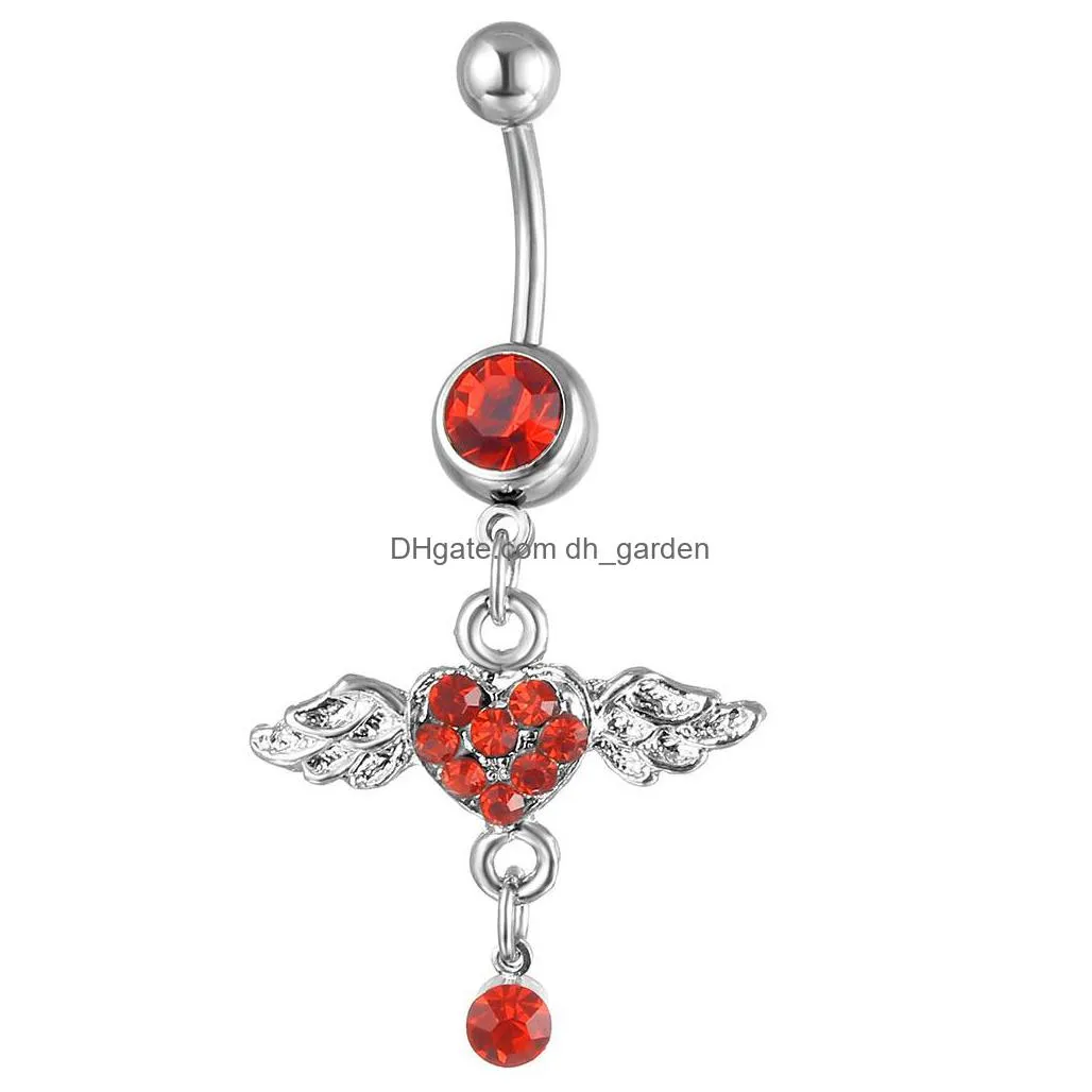 d05671 4 colors clear nice style belly ring purple color angel as imaged piercing body jewlery navel jewelry