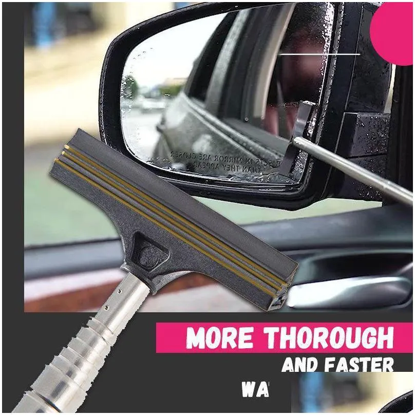  1pcs portable retractable rearview mirror wiper quickly wipe water water mist and dirt for auto glass cleaning tool