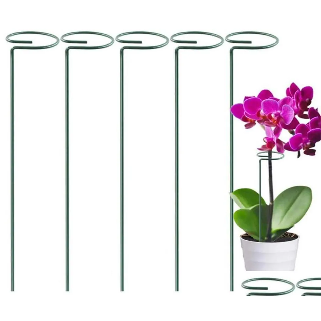 other garden supplies 5pcs plant climbing support iron pole flower stake tools orchid tomato fixing rod