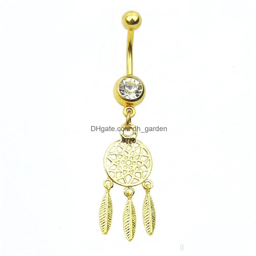 d0649 dream catcher belly navel ring mix colors