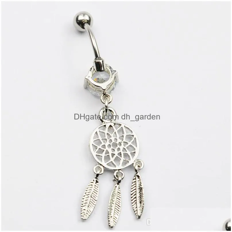 d0649 dream catcher belly navel ring mix colors