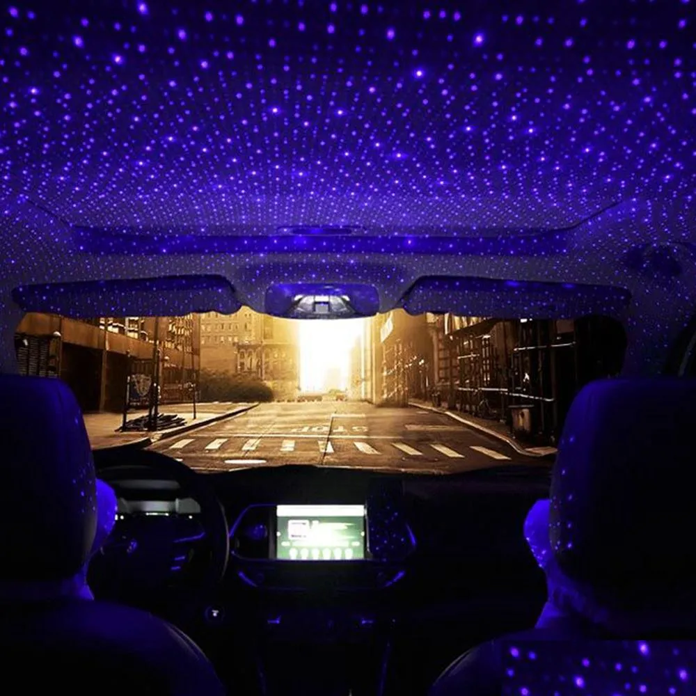 mini led car roof star night lights projector sarry light auto interior atmosphere ambient galaxy lamp decoration light usb plug