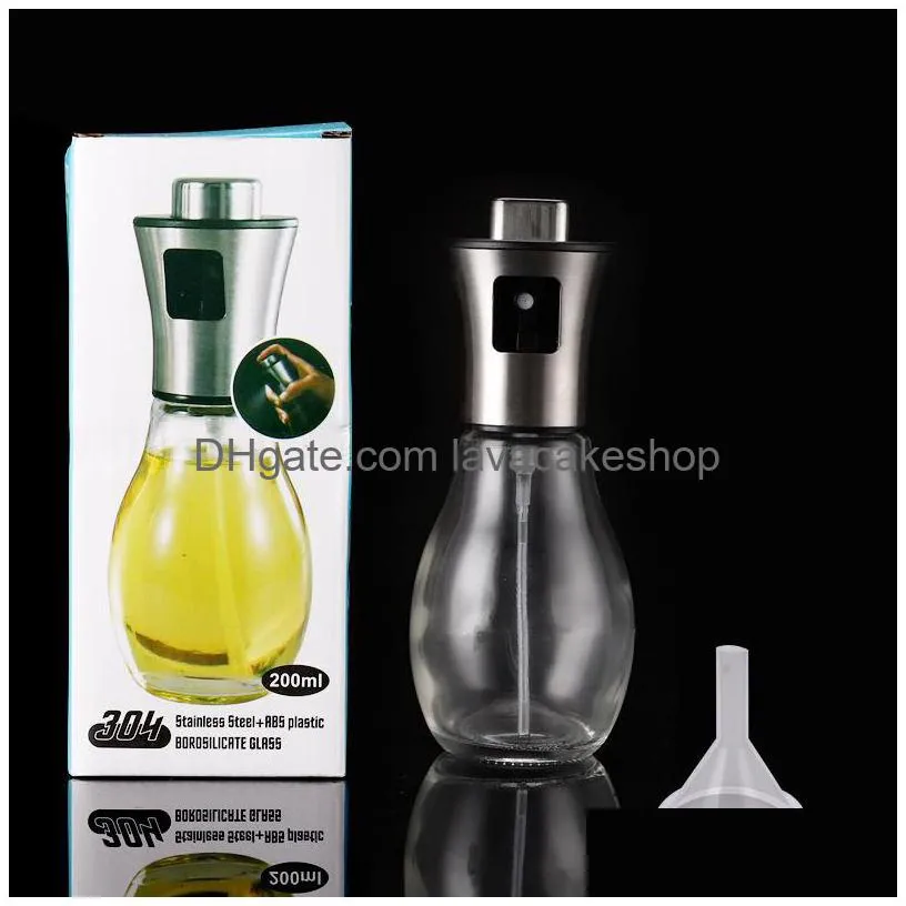 stainless steel oil spray bottle press oilbottle barbecue oilspray bottle glass sprays cooking utensils