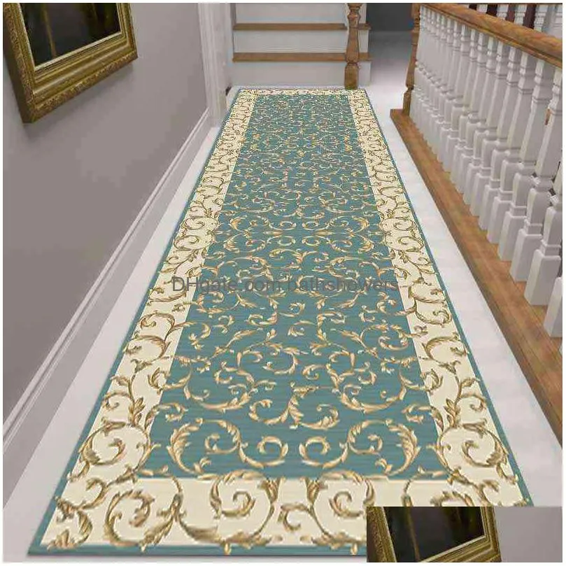 floral print balcony corridor carpets for living room doorway kitchen rug flannel nonslip home bedroom carpet floor area 220110