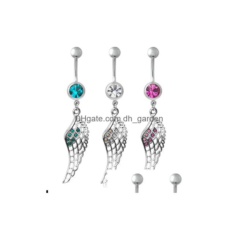 d0502 wing mix colors belly navel button ring