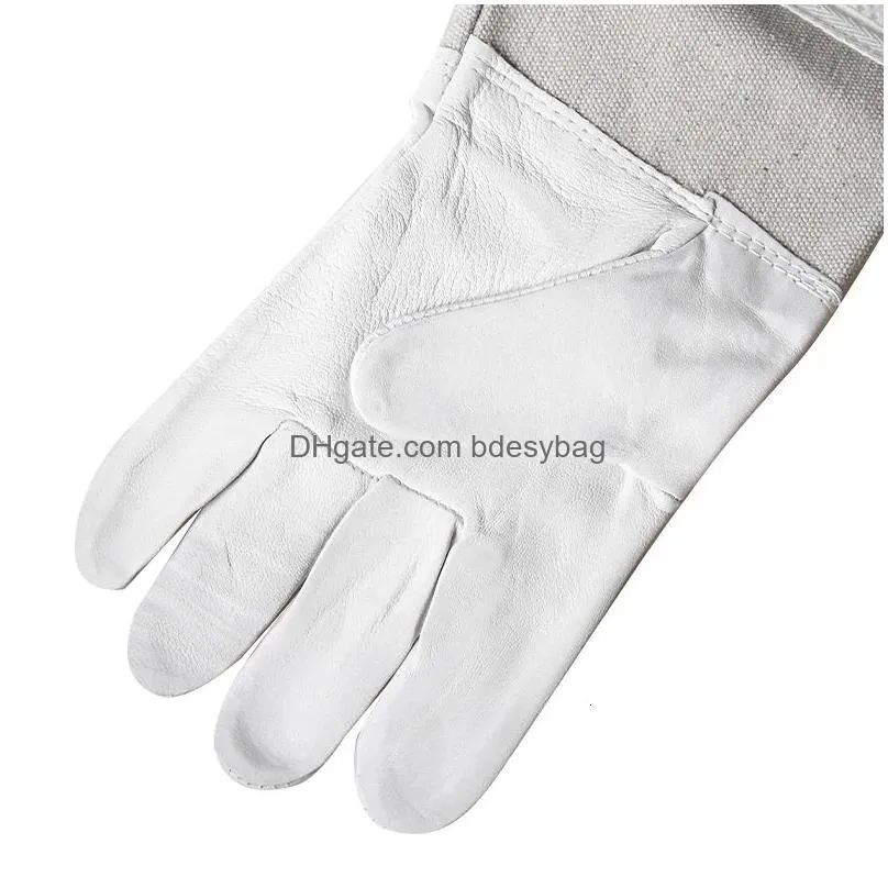 other garden supplies beekeeping equipments durable breathable bee gloves protect for beekeeper apiculture benefitbee yellow white