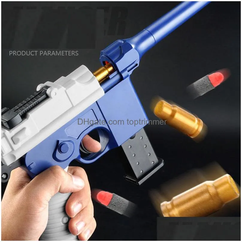 mauser toy guns pistol manual eva foam darts blaster revolver plastic launcher for kids adults boys birthday gifts