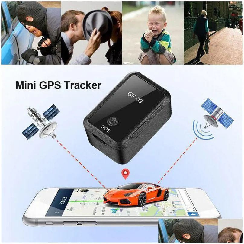  gf09 mini gps tracker app control antitheft device locator magnetic voice recorder for vehicle/car/person location