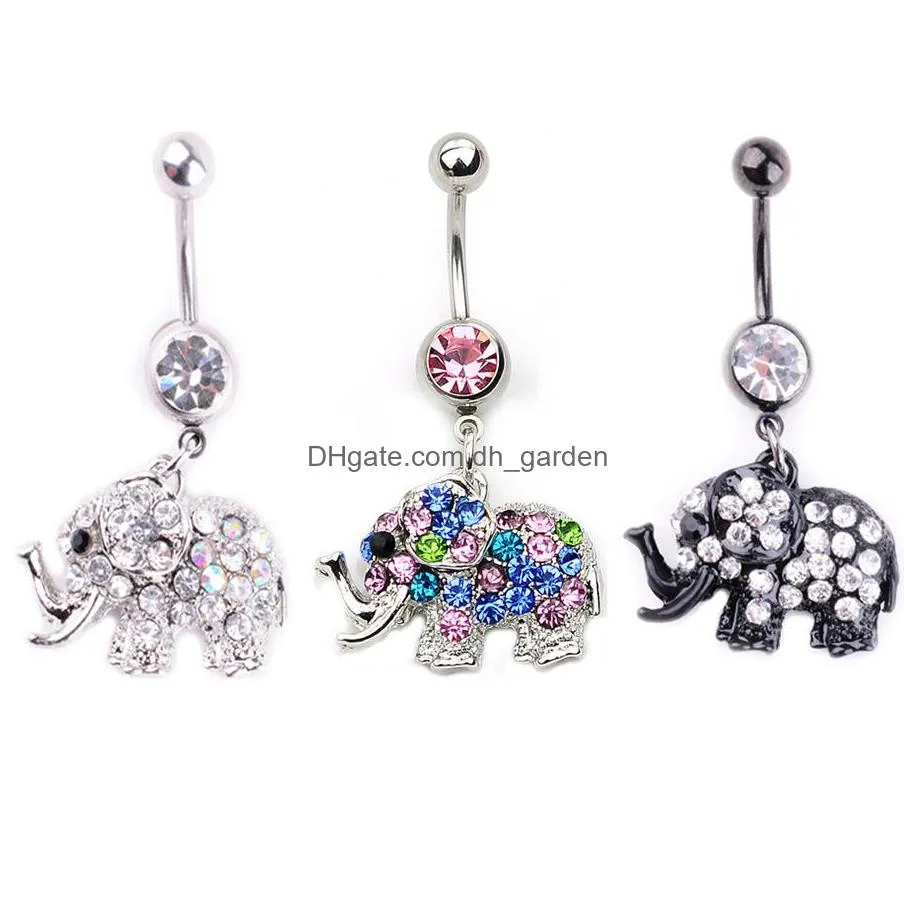 d0587 owl belly navel button ring pink color