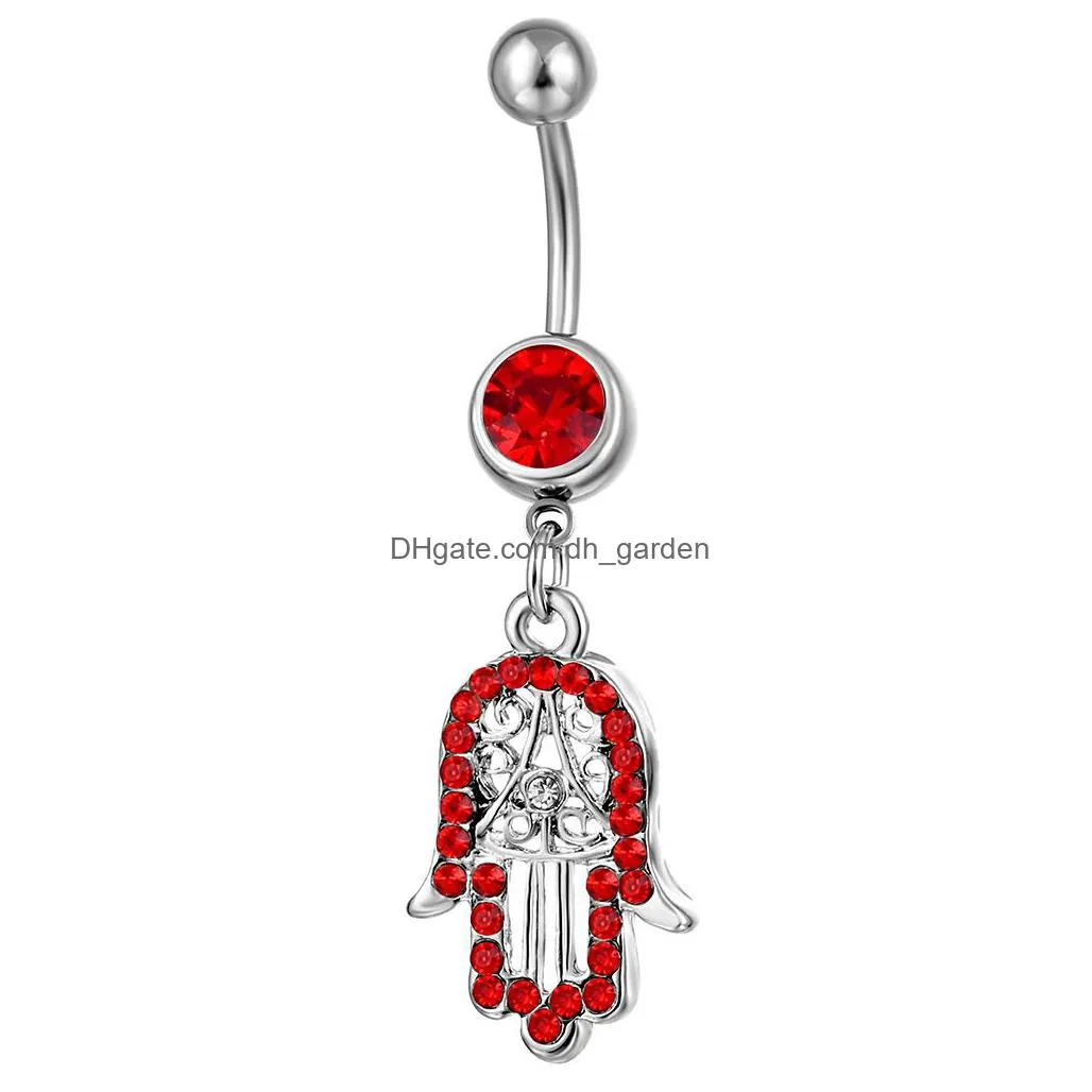 d0754 hand belly navel button ring mix colors